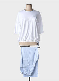 Pyjama manches courtes blanc LE CHAT femme