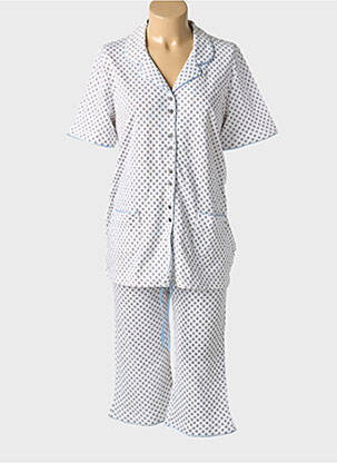Pyjama manches courtes blanc CHERIE LINE femme