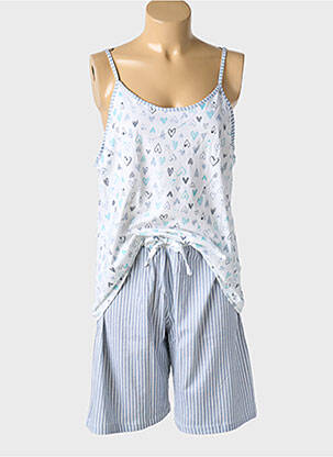 Pyjashort fines bretelles blanc VANIA femme