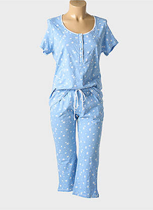 Pyjama tissage jersey bleu BARANDI femme