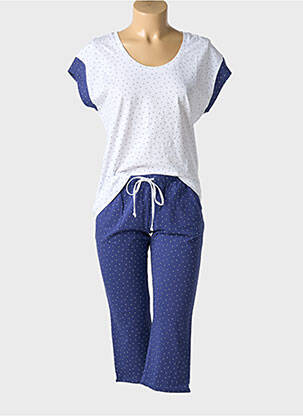 Pyjama tissage jersey bleu BARANDI femme