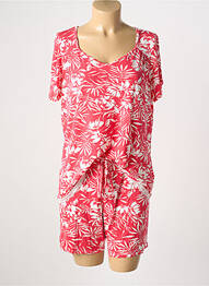 Pyjama col v rouge BARANDI femme