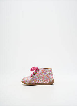 Bottillons tissage satiné bout rond rose POM D'API fille