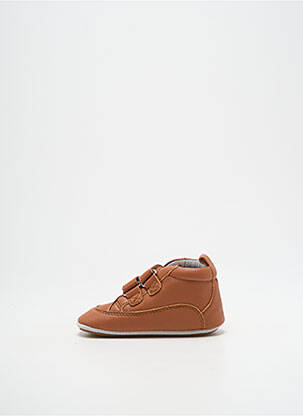 Baskets fermeture scratch bout rond marron ROBEEZ garcon