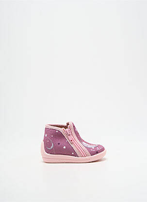 Chaussons/pantoufles fermeture zippée bout rond rose BELLAMY fille