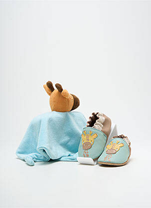 Chaussons/pantoufles semelle extérieure cuir bout rond bleu ROBEEZ garçon