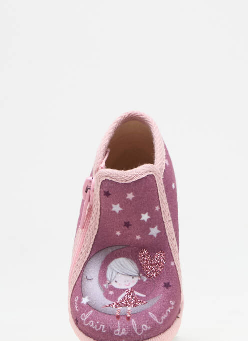 Chaussons/pantoufles fermeture zippée bout rond rose BELLAMY fille