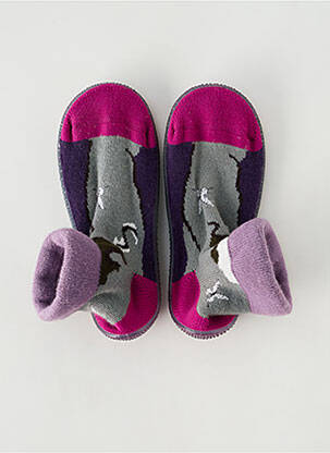 Chaussons/pantoufles bout rond bout rond violet BERTHE AUX GRANDS PIEDS fille