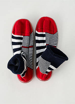 Chaussons/pantoufles bout rond bout rond rouge BERTHE AUX GRANDS PIEDS garcon