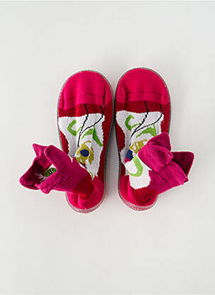 Chaussons/pantoufles bout rond bout rond rose BERTHE AUX GRANDS PIEDS fille