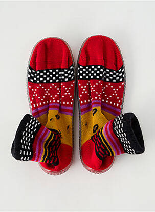 Chaussons/pantoufles bout rond bout rond rouge BERTHE AUX GRANDS PIEDS fille