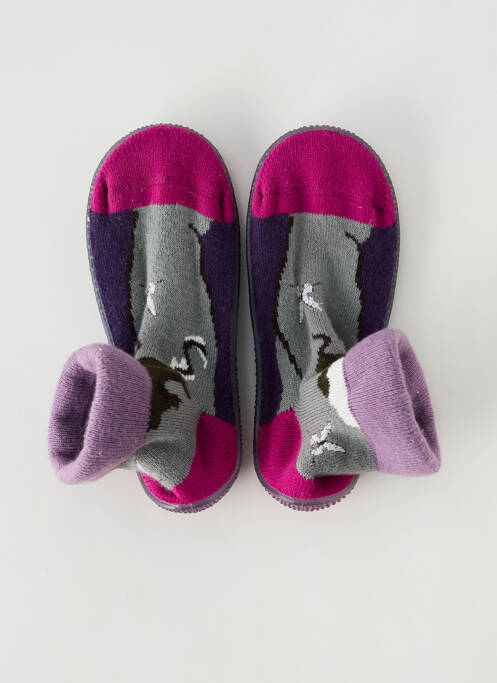 Chaussons/pantoufles bout rond bout rond violet BERTHE AUX GRANDS PIEDS fille