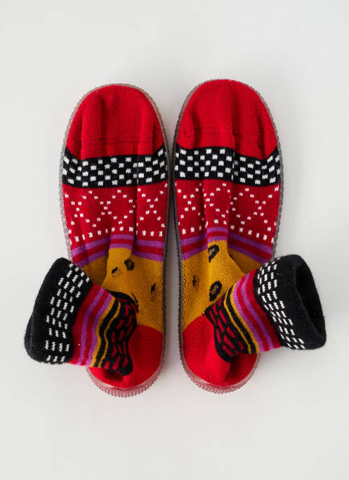 Chaussons/pantoufles bout rond bout rond rouge BERTHE AUX GRANDS PIEDS fille