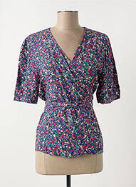 Top manches courtes manches courtes bleu LA FEE MARABOUTEE femme