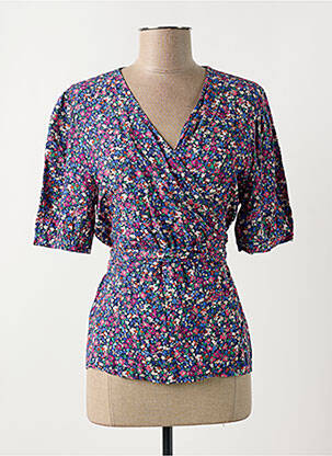 Top manches courtes manches courtes bleu LA FEE MARABOUTEE femme