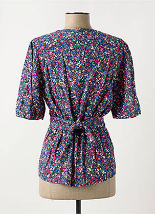 Top manches courtes manches courtes bleu LA FEE MARABOUTEE femme