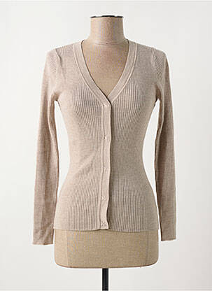 Gilet manches longues coupe cintrée beige DEVERNOIS femme