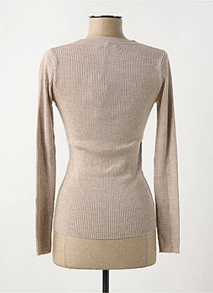 Gilet manches longues coupe cintrée beige DEVERNOIS femme