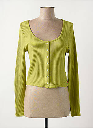 Gilet manches longues col rond vert LEVI'S femme