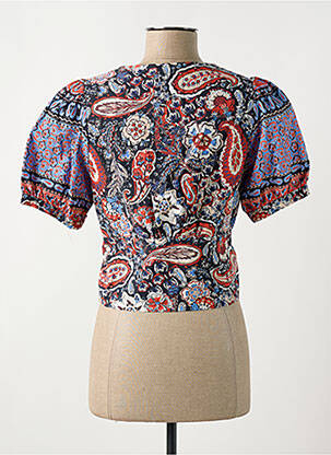 Chemisier manches courtes manches courtes bleu LA FEE MARABOUTEE femme