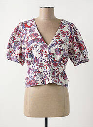 Chemisier manches courtes manches courtes blanc LA FEE MARABOUTEE femme