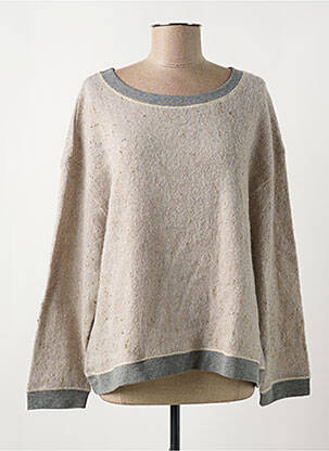 Pull coupe droite manches longues beige D.SPORT femme