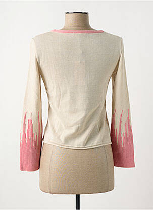 Pull coupe cintrée manches longues beige CLAUDIUS femme
