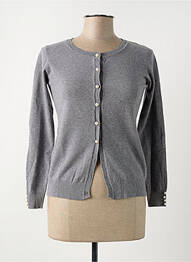 Gilet manches longues stretch gris CASHMERE COMPANY femme