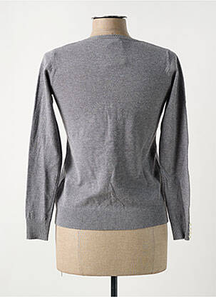 Gilet manches longues col rond gris CASHMERE COMPANY femme