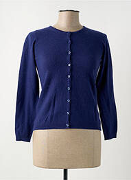 Gilet manches longues coupe cintrée bleu CASHMERE COMPANY femme