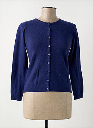Gilet manches longues coupe cintrée bleu CASHMERE COMPANY femme
