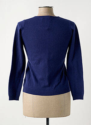 Gilet manches longues coupe cintrée bleu CASHMERE COMPANY femme