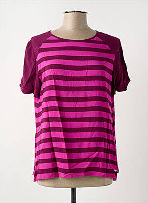 Blouse tissage popeline manches courtes violet TOMMY HILFIGER femme