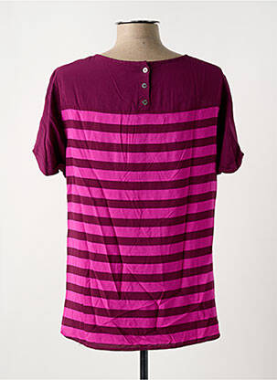 Blouse tissage popeline manches courtes violet TOMMY HILFIGER femme