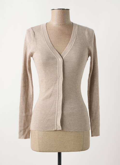 Gilet manches longues beige DEVERNOIS pour femme