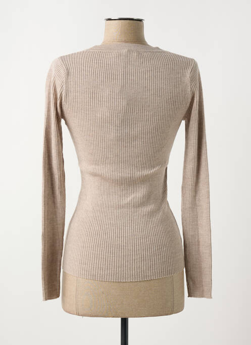 Gilet manches longues beige DEVERNOIS pour femme