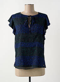 Blouse légère et transparente manches courtes bleu TOMMY HILFIGER femme
