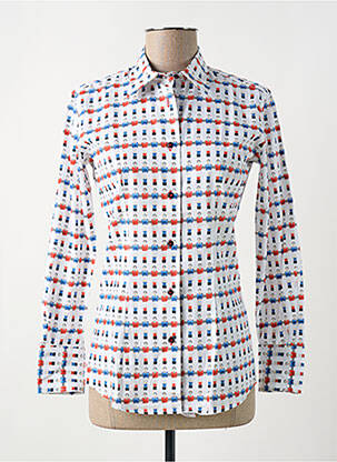 Chemisier coupe cintrée manches longues rouge COTON DOUX femme