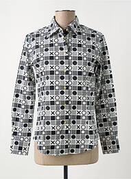 Chemisier coupe cintrée manches longues noir COTON DOUX femme