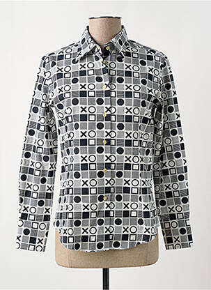 Chemisier coupe cintrée manches longues noir COTON DOUX femme