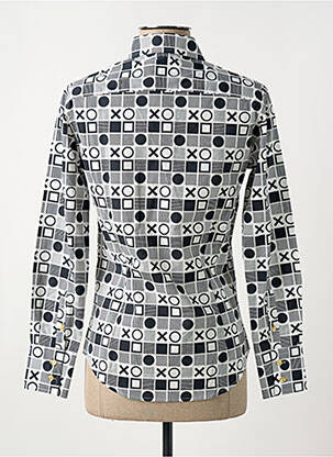 Chemisier coupe cintrée manches longues noir COTON DOUX femme