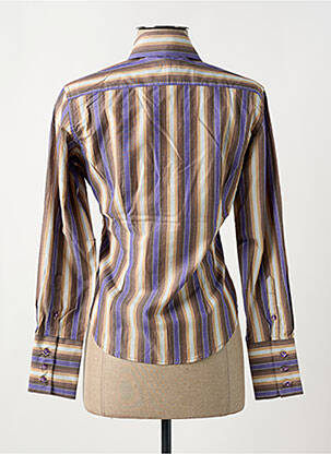 Chemisier coupe cintrée manches longues violet COTON DOUX femme