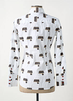 Chemisier coupe cintrée manches longues blanc COTON DOUX femme