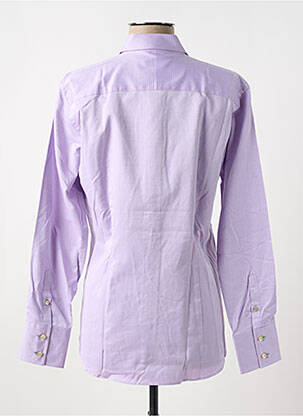 Chemisier coupe cintrée manches longues violet COTON DOUX femme