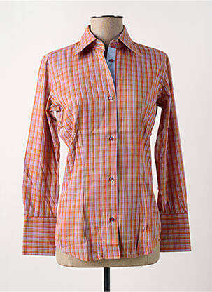 Chemisier coupe cintrée manches longues orange COTON DOUX femme