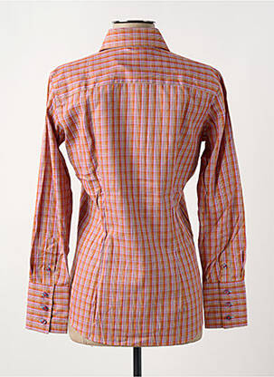 Chemisier coupe cintrée manches longues orange COTON DOUX femme