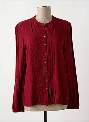Chemisier tissage crêpe manches longues rouge TOMMY HILFIGER femme