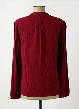 Chemisier tissage crêpe manches longues rouge TOMMY HILFIGER femme
