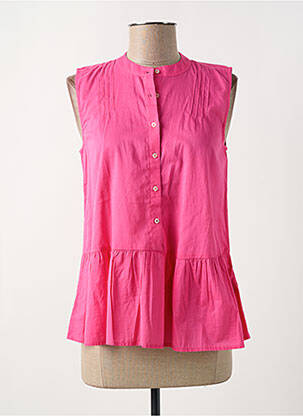 Blouse tissage popeline sans manche rose TOMMY HILFIGER femme