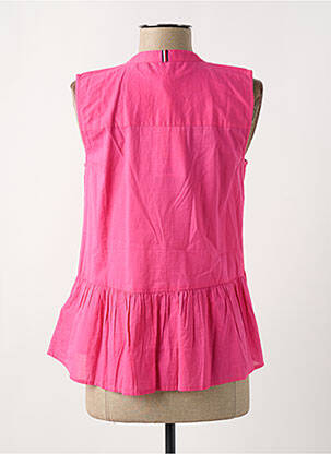 Blouse tissage popeline sans manche rose TOMMY HILFIGER femme